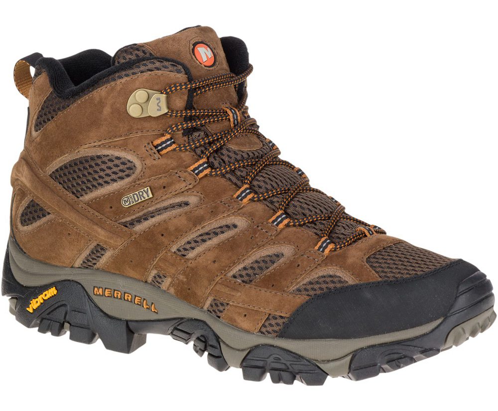 Merrell Hiking Boots Brown - Moab 2 Mid Waterproof Wide Width - Mens 50JIOXSKW